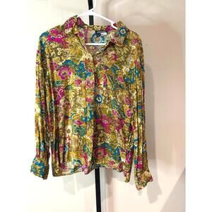 Gianna Women's Medium Casual Rayon Top  with Floral Pattern